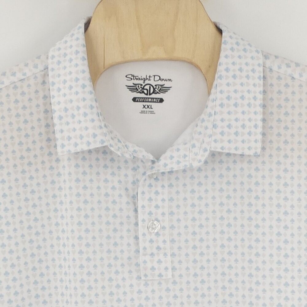 Straight Down Performance Men's XXL Polo Shirt Playing Card Print BNP Paribas